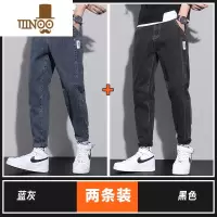 YANXU男士牛仔裤2023新款品质百搭帅气宽松休闲长裤潮流直筒裤子