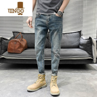 YANXU2023夏季薄款弹力美式宽松牛仔裤男士潮牌小脚修身潮流韩版裤子