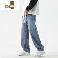 YANXU水洗复古牛仔裤男士新款直筒美式潮牌高街夏季男生休闲长裤子