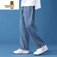 YANXU牛仔裤男夏季薄款2023新款直筒阔腿宽松九分裤潮流潮牌休闲长裤子