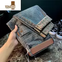 YANXU夏季牛仔裤男修身小脚九分弹力韩版潮流潮牌休闲百搭长裤子
