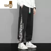 YANXU牛仔裤男2023新款青少年宽松加大码胖子夏季束脚休闲裤子男款潮牌