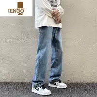 YANXU牛仔裤男复古夏季款美式高街直筒裤男生潮牌vibe裤子男款休闲长裤