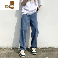 YANXU美式高街水洗牛仔裤男秋季潮牌百搭直筒休闲长裤港风宽松拖地裤子
