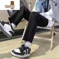 YANXU毛边牛仔裤男士薄款直筒九分裤潮牌夏季休闲百搭浅色学生修身裤子