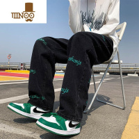 YANXU2023青少年韩版潮流直筒高街牛仔裤男痞帅bf宽松百搭阔腿长裤