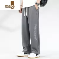 YANXU夏季阔腿运动裤男士宽松直筒加肥加大码胖子肥佬束脚休闲卫裤薄款