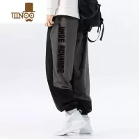 YANXU休闲裤男夏季宽松潮牌直筒运动裤加肥加大裤子秋季胖子肥佬束脚裤