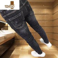 YANXU高端牛仔裤男冬季2022新款潮牌韩版潮流加绒加厚男士修身小脚长裤