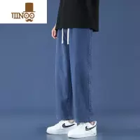 YANXU九分牛仔裤男士夏季薄款宽松直筒阔腿潮牌复古男生夏天休闲长裤子