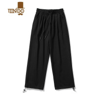 YANXU休闲卫裤男生夏季胖子宽松灰色直筒九分裤子大码ins潮流运动长裤