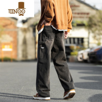 YANXU日系cityboy牛仔裤男款美式ins潮牌宽松直筒裤高街帅气长裤