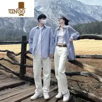 YANXU白色修身牛仔裤男款情侣cleanfit裤子高街潮牌痞帅美式vibe微喇裤