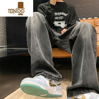 YANXU牛仔裤男款夏季美式高街潮牌直筒宽松男士薄款男生百搭休闲长裤子