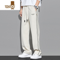YANXU垂感直筒运动裤男早秋新款日系简约百搭卫裤宽松男士阔腿休闲裤子