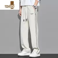 YANXU垂感直筒运动裤男早秋新款日系简约百搭卫裤宽松男士阔腿休闲裤子