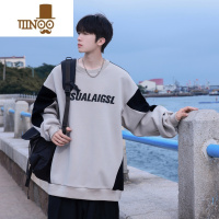 YANXU港风感卫衣男2023新款潮牌痞帅上衣韩系撞色外套早秋潮