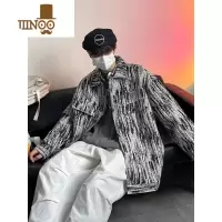 YANXU国潮牌水洗牛仔外套男渐变感情侣美式休闲复古港风夹克