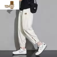 YANXU冰丝裤子男士夏季薄款潮牌宽松束脚卫裤男凉感帅气青少年休闲长裤