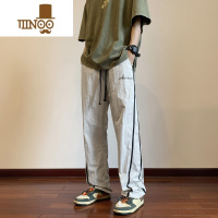 YANXU美式高街速干裤子男士夏季薄款运动休闲长裤潮牌痞帅感伞兵裤