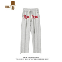 YANXU美式高街字母印花抽绳休闲裤男秋季潮牌百搭宽松直筒运动阔腿裤子