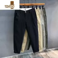 YANXU男士休闲裤潮流百搭韩版九分小直筒修身百搭薄款水洗长裤子