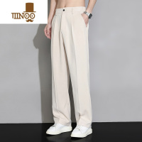 YANXU冰丝小西裤男夏季薄款宽松直筒休闲长裤感垂坠感西装裤子男款