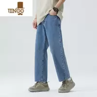 YANXU美式复古直筒牛仔裤男秋季新款潮牌高街vibe宽松阔腿休闲九分裤潮