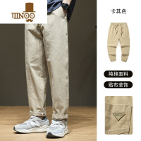 YANXU休闲裤男款卡其色裤子男日系潮牌直筒裤男士宽松大码长裤