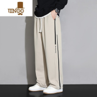 YANXU男士阔腿休闲裤新款潮牌男装宽松垂感直筒运动长裤子款