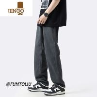 YANXU休闲裤男日系百搭潮流复古纯色宽松直筒长裤夏季潮牌工装阔腿裤子