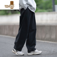 YANXUE2023秋季新款男休闲裤300g复古纯色百搭宽松垂感直筒长裤潮