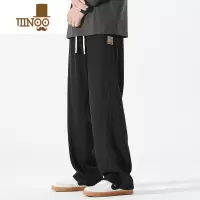 YANXUNANX黑色牛仔裤男款秋季垂感宽松直筒潮牌阔腿拖地休闲长裤子大码