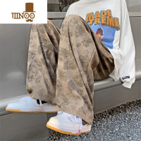 YANXU灯芯绒裤子男夏季薄款潮牌痞帅直筒宽松美式复古垂感阔腿休闲长裤