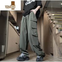 YANXU美式复古裤子工装裤男款秋款2023新款宽松直筒高街潮牌男生休闲裤