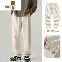 YANXUcityboy日系灯芯绒裤子男款秋季美式复古ins宽松休闲加绒直筒长裤