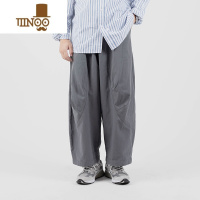 YANXU日系直筒工装裤男秋季多口袋休闲裤潮牌黑色阔腿裤拖地裤女
