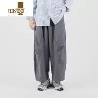 YANXU日系直筒工装裤男秋季多口袋休闲裤潮牌黑色阔腿裤拖地裤女