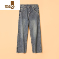 YANXU牛仔裤男直筒宽松美式复古做旧休闲阔腿百搭2022新款潮牌长裤