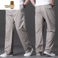 YANXU夏季休闲工装男薄款宽松加肥加大码多口袋长裤子直筒肥佬裤潮
