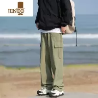 YANXU@ 美式阔腿工装裤男秋季宽松日系直筒裤子休闲长裤