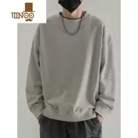 YANXU圆领卫衣男款宽松日系ins潮牌港风无帽上衣加绒外套