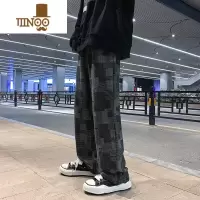 YANXU高街vibe牛仔裤男款潮牌宽松阔腿裤夏季直筒百搭美式hiphop裤子男