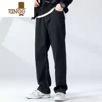 YANXU美式高街牛仔裤男直筒宽松ins潮牌男士垂坠感阔腿长裤子2023春季