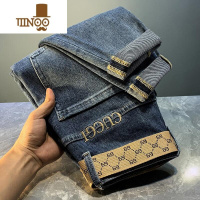 YANXU高端轻奢牛仔裤男夏季薄款修身小脚复古哈伦2023新款弹力男士裤子