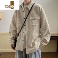 YANXU日系灯芯绒衬衫男美式复古秋季痞帅外套港风宽松休闲衬衣