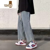 YANXU复古九分牛仔裤男夏季薄款直筒宽松阔腿休闲裤子男士韩版潮流百搭