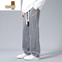 YANXU复古牛仔裤男宽松直筒裤棉款男生潮牌美式高街阔腿休闲长裤