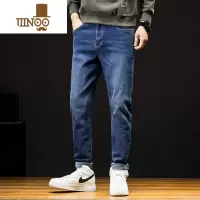 YANXU夏季男士牛仔裤大码宽松小脚裤加肥加大裤潮牌百搭高弹力胖子长裤