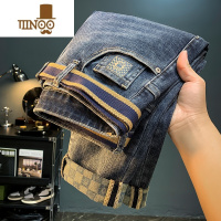 YANXU秋季牛仔裤男简约韩版潮牌修身小直筒显瘦透气水洗耐磨长裤子